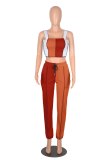 Fashion Contrast Color Casual Bandage Bodysuit Bodysuits Outfit Outfits 2008A