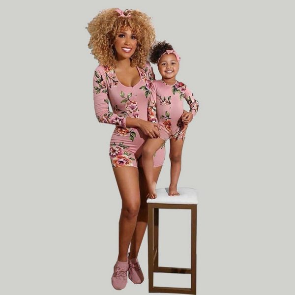 Mum And Daughter Family Look Matching Floral Twining Bodysuit Bodysuits Outfit Outfits A199