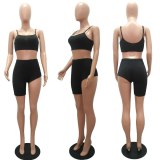 Sexy Spaghetti Strap Slim Fit Crop Top Beach Bodysuit Bodysuits Outfit Outfits M2079