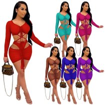 Sexy mesh fabric drawstring t-shirt + skirt  Bodysuit Bodysuits Outfit Outfits