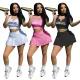 Classic Letter Printed Sweet Girl Basketball Pleated Skirts Dress Dresses QS5089