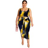 Plus Size Tie Dye Tight Buttocks Dress Dresses 2077889