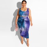 Plus Size Tie Dye Tight Buttocks Dress Dresses 2077889