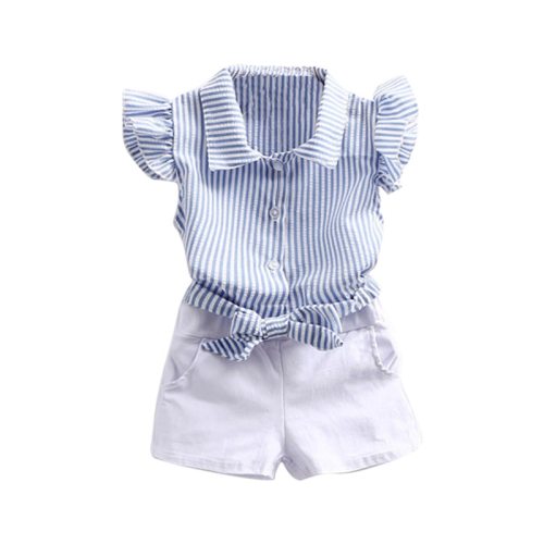 2 3 4  6  810 Years Kids Girl Cotton Striped Fly Sleeve Bodysuit Bodysuits Outfit Outfits tz3096