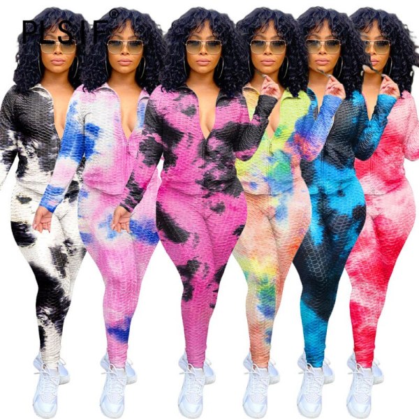 Fashion Tie Dye Print Sporty Bodysuit Bodysuits Outfit Outfits S39006576