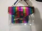 Colorful Bright Color Rainbow Jelly Purse and Matching Shoe Rainbow  Bag Bags Handbags