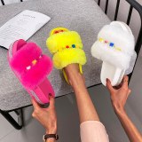 Fashion Cross Band Warm Plush Open Toe Indoo Slippers Slides Sandals 2222