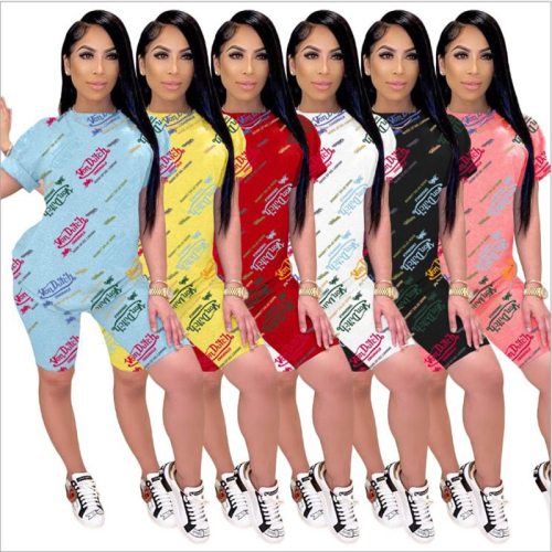 Round neck letter print 2 piece Bodysuit Bodysuits Outfit Outfits AC824859