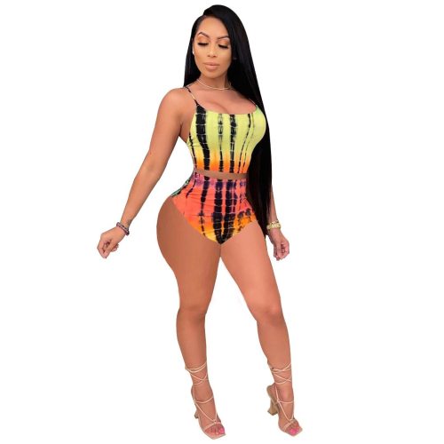 Tie Dye Print Set Crop Top And Shorts Suit  2 Pieces Set Swimsuit Swimsuits CL220