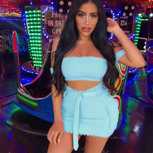 Sexy Knitted Matching Set  2 Piece Bodysuit Bodysuits Outfit Outfits HR803849
