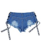 Sexy Low Waist Bandage Denim Ripped Hole Jeans Short Shorts 80819