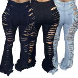 Fashion Ripped Hole Denim Pants Plus Size Jeans Pant Pants A3233