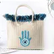 Fashion Tassel Weave Cartoon Embroidery Women Handbag  Bag Bags Handbags XLY-001