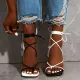 Mixed Color Narrow Band  Clip Open Toe Thin Cross Ankle Strap Lace Up Sandal Sandals Slides 636-41