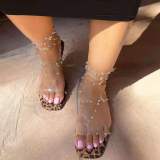 Fashion Transparent PU Rivet  Lightweight Non-Slip Sandal Sandals Slides 123