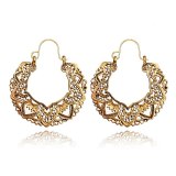 Women Flower Shape Gold Silver Color Hollow Dangle Drop Earrings For  Earring Earrings SKU4313