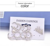 9-piece Personality Circle Crown Earring Combination Earring Earrings 2192