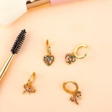 Love Heart Shaped Drop Earrings for  Multicolor Bow-knot Gold Copper Earring Earrings ERQ71