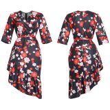 Fashion Print Irregular Dress Dresses 278#