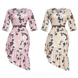 Fashion Print Irregular Dress Dresses 278#