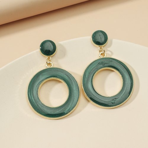 Natural Geometric Green-Color Jewelry Earring Earrings KH-664455