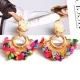 Vintage Handmade Hanging Colorful Rhinestone Dangle Metal Drop Earring Earrings E1900063