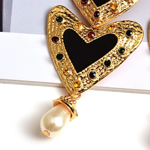 Fashion Metal LoveHeart  High-quality Crystal Drop Earring Earrings eh277