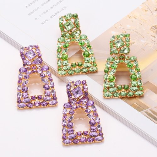 Fashion Colorful Crystals Drop Earrings High-quality Rhinestone Earring Earrings 55078