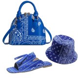 Fashion Fisherman Hat Slides And Cashew Handbag Bags Set