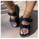 Fashion Retro Velcro Leather Female Sandal Sandals 66879