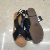 Fashion Flat Solid Back Strap Cross Leather Sandal Sandals