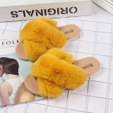 Faux Fur  Furry Fox Fur Slippers for Female Slippers Slides 8812