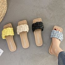 Fashion Weave Flat Open Toe Slippers Slides Sandals 229525-2