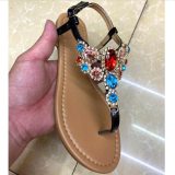 High Quality Shiny Diamond Buckle Flat Bottom Sandal Sandals Slides 20333