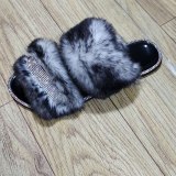 Fashion Furry  Rhinestone Flat-bottom Plush  Slippers Slides Sandals 2028