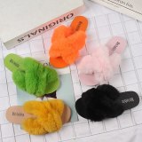 Faux Fur  Furry Fox Fur Slippers for Female Slippers Slides 8812