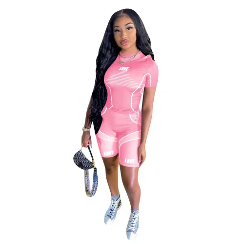Fashion Solid Color Letter Print Round Neck Bodysuit Bodysuits Outfit Outfits 4060