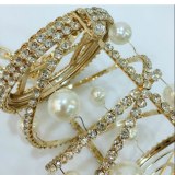 Metal Basket Big Pearl Hollow Women Rhinestone Bag Bags Handbags 362132