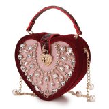 Fashion Heart Party Clutch Corduroy Bag Bags Handbags F600011