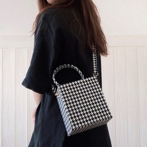 Fashion Houndstooth Box Women Shoulder Bag Bags Handbags F663647