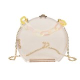 Transparent Chain Jelly Purse Round PVC Bag Bags Handbags 7212