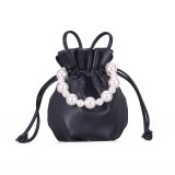 Fashion Leather Bucket Luxury Pearl Wrist Strap Bag Bags Handbags YX06002STB