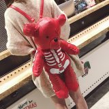 Fashion PU Skeleton Bear Punk Style Bag Bags