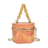 Fashion Acrylic Hexagon Box Mini Candy Color Bag Bags Handbags 2099