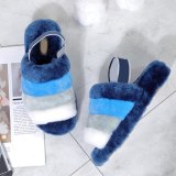 Fashion Soled Plush Elastic Wool Cotton Fur Slipper Slippers Slide Slides AL595746293003