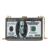 Fashion Acrylic Dollar Money Crossbody Small Clear Chain Bag Bags Handbags 776677