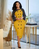 Fashion Long Sleeve White Pencil Dresses D120T