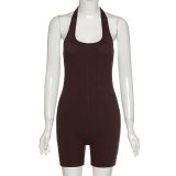 Sexy Bodycon Solid Knitted Fitness Jumpsuits K20Q10746