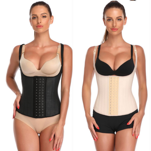 Sexy Latex Vest Corset 25 Steel Bones Rubber Tank Tops Waist Trainer 9123