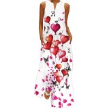 Sexy Sleeveless Letter Cartoon Printing Casual  V-neck Dress Dresses tb-645670627928